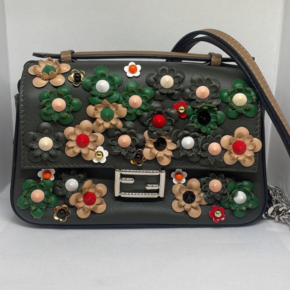 🎡Fendi Double Baguette Flower Studded Micro Bag - Picture 5 of 16
